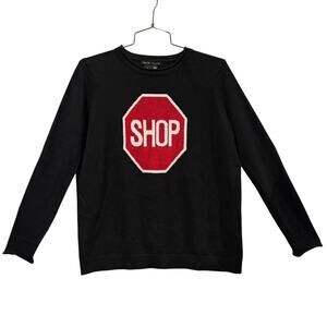 Peace of Cloth SHOP SIGN STOP SIGN Cotton Cashmere Sweater Size XS